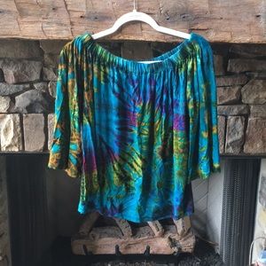 Tie dye off the shoulder top